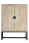 GINER Y COLOMER Armario de madera de mango con tallas circulares y base de metal